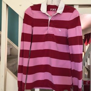 Pink and rose stripe Victoria Secret Pink Rugby